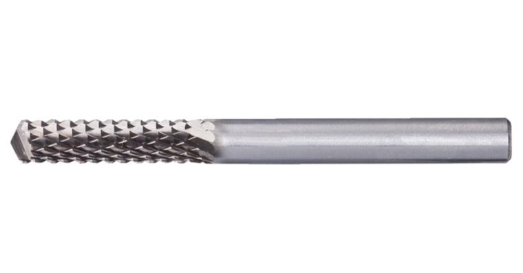 TC bur with centring drill tip for GFRP+CRP, serration FRP, dia. 8x30mm L=65mm