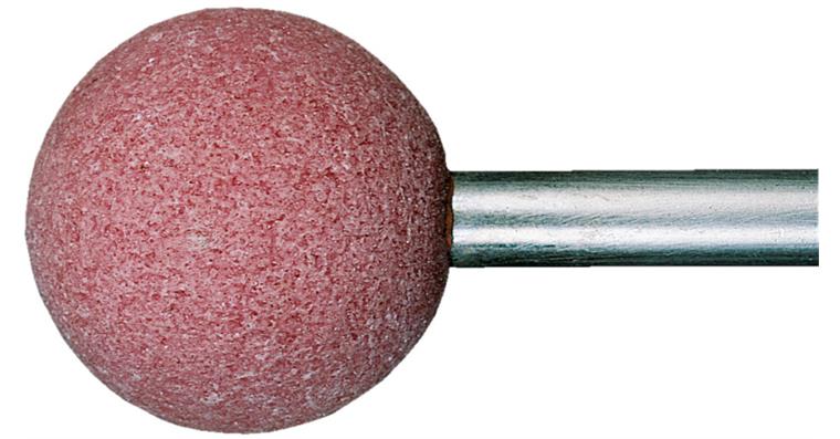 Schleifstift Kugel Edelkorund rosa Ø 20 mm Schaft-Ø 6 mm Korn 30