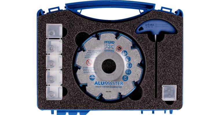 Schruppscheiben-Set ALUMASTER mit Wendeplatten und Koffer Ø 115 / 125