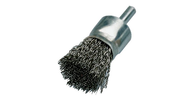 Wire end brush (decarbonising brush) short steel wire 15 mm