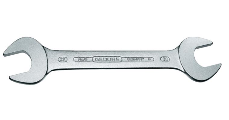 Double open-end wrench 15° DIN 3110 CV steel AF 12x14 mm
