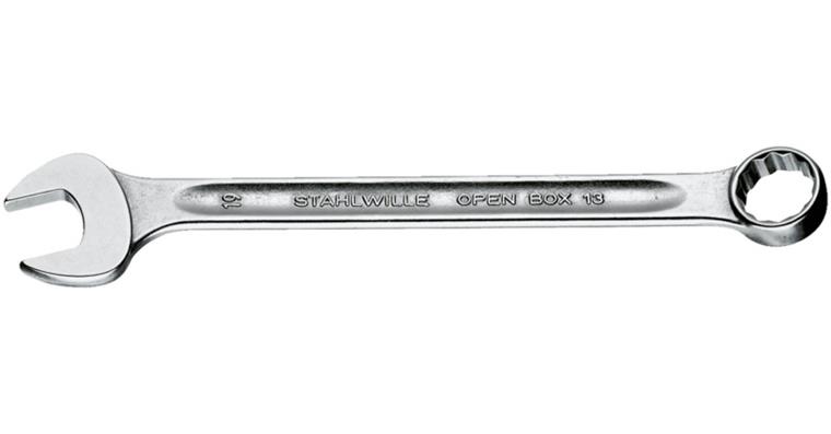 Comb. wrench 15° DIN 3113 sh. A ISO 3318/1085 chrome alloy steel AF 34x34 mm