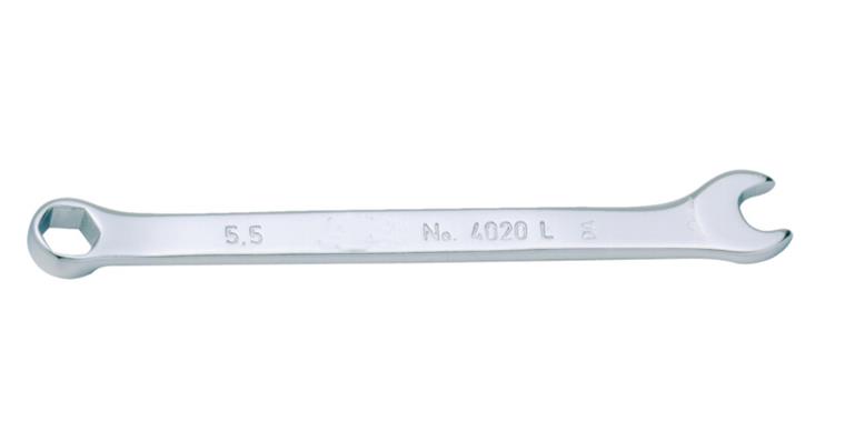Combination wrench flat 15° vanadium-extra-steel AF 4.5x4.5 mm