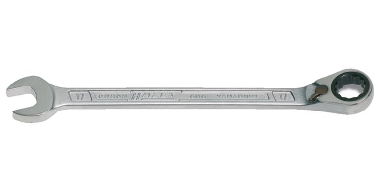 Combination wrench with ring ratchet AF 10 mm reversible box-end wrench