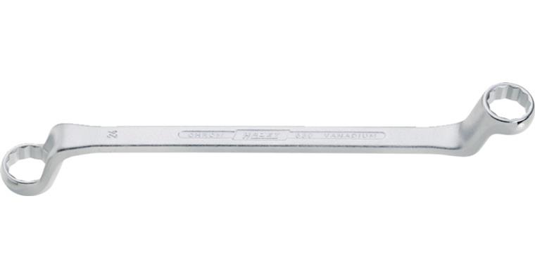 Gekröpfter Ringschlüssel DIN 838 CV-Stahl SW 12x13 mm