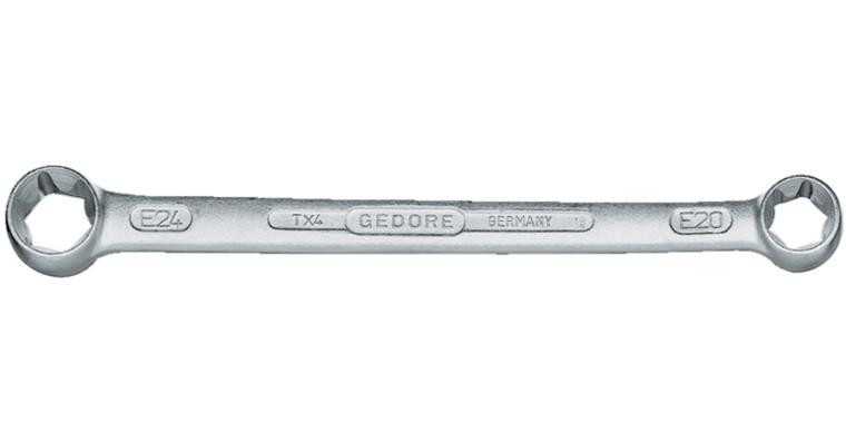 TORX®-Ringschlüssel gerade verchromt Ringe poliert E 6x8 Länge 110 mm