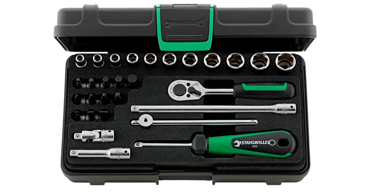 1/4 Zoll 6kant Steckschlüssel-Satz 29teilig SW 5-14 mm im ABS-Kunststoffkasten