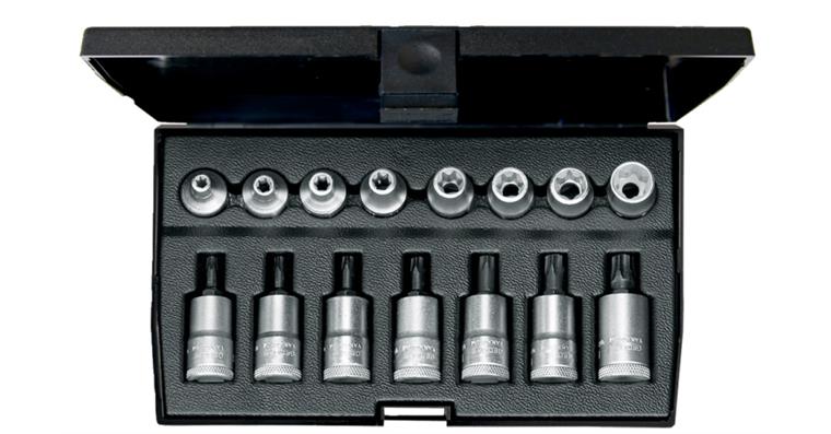 3/8 Zoll TORX®-Satz 15tlg E5-14 T20-50 Vanadium Sonderstahl in Kunststoffkasten
