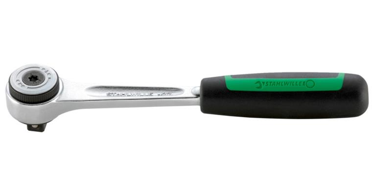 3/8 Zoll Drehkopf-Umschaltknarre DIN 3122/ISO 3315 CA-Steel feinverzahnt L=194