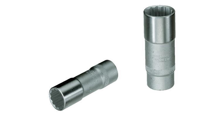 1/2 inch bi-hexagon socket long DIN 3124 CV steel AF 24 mm