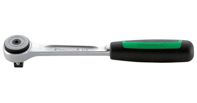 1/2 inch rot. head rev. ratchet DIN 3122/ISO 3315 CA steel finely toothed L=265