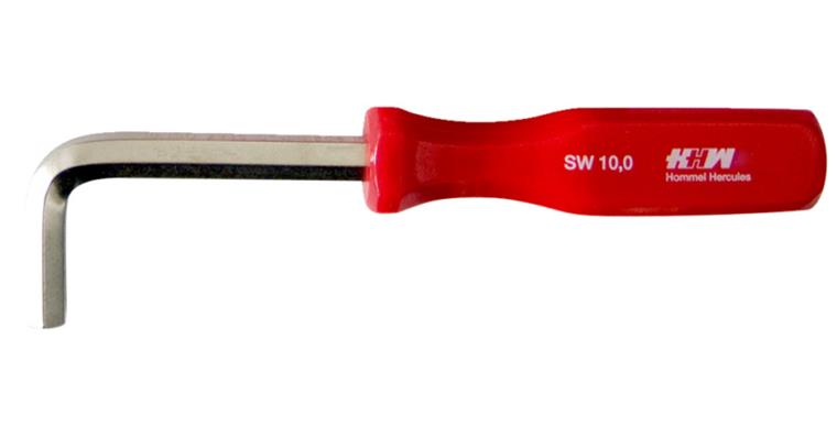 Hexagon pin wrench with bent handle nickel-plated CV steel AF 8 mm