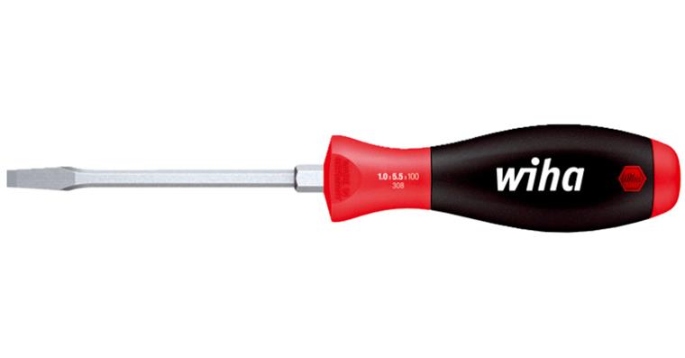Workshop slotted screwdriver DIN 5265 ISO 2380 hex shoulder 2x12x200 mm