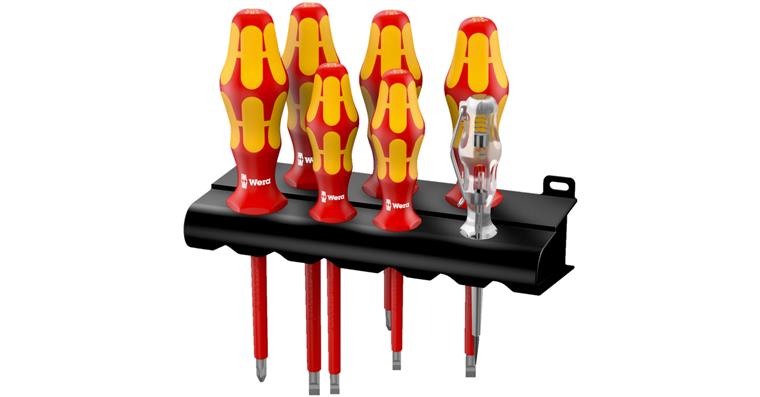 WERA screwdriver, 7 pcs, with PH 1/2 and voltage tester Plus-Series 100 VDE