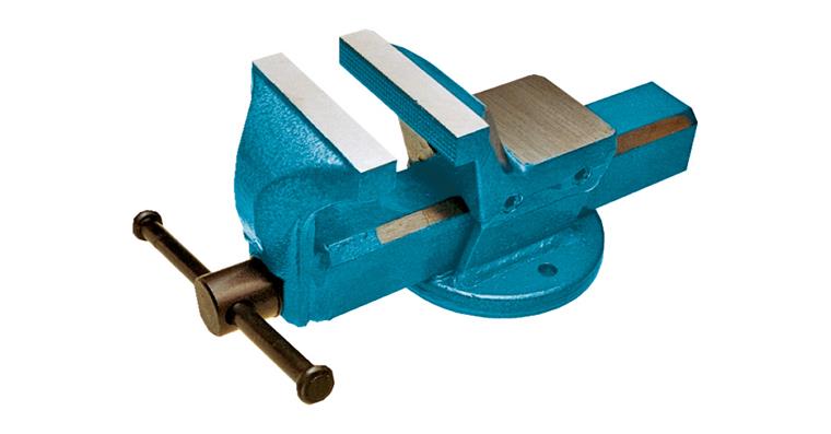 ATORN bench vice 125 mm, forged steel with fixed jaws, blue