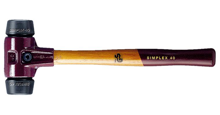 SIMPLEX soft-face hammer, impact inserts, rubber composition, dia. 60 mm
