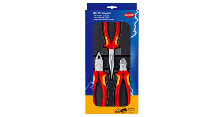 1056101003 Pliers set, 3 pcs Combination pliers, snipe nose pliers, side cutters