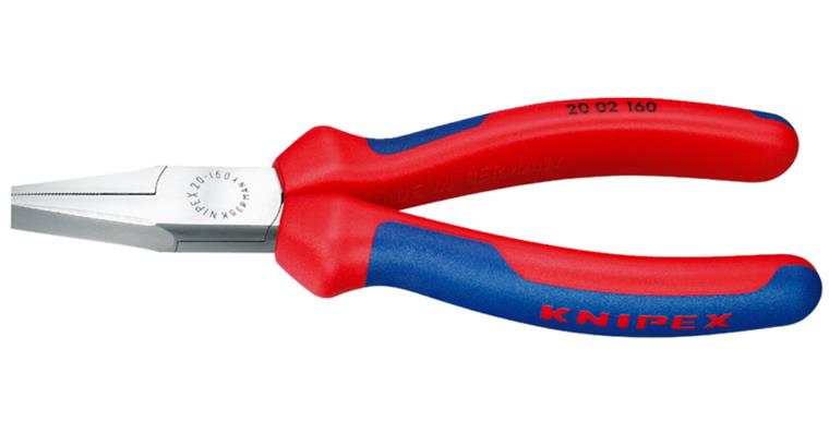 Flat-nose pliers 140 mm head polished multi-component covers short flat jaws