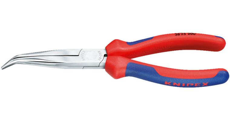 Mechanic's pliers 200 mm flat round jaws 40° angled MC hand. DIN ISO 5745