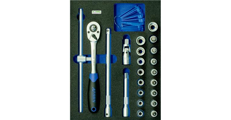 1/2 inch TX® socket wrench set 23 pieces in OPT-I-STORE insert 260x345x30mm