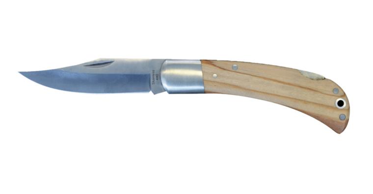 Pocket knife Olivio handle genuine olive wood, blade length 90 mm, rust proof