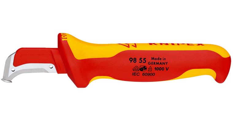 Sheath-stripping knife circumferential and longitudinal cuts sickle blade 38 mm