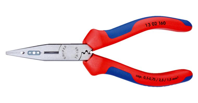 Wiring pliers 160 mm, 0.5-0.75, 1.5, 2.5 mm2. 60 HRC, polished head