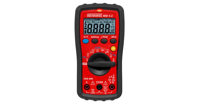 MM 5-2 digital multimeter with volt sensor accuracy 0.5 %, display range 6,000