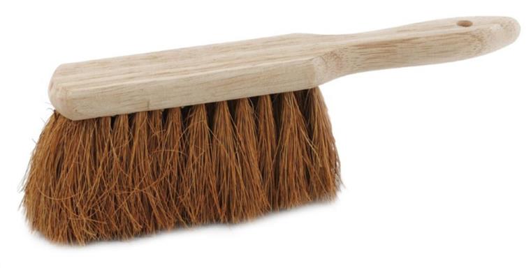 Hand brush wooden handle coconut bristles for dry coarse dirt