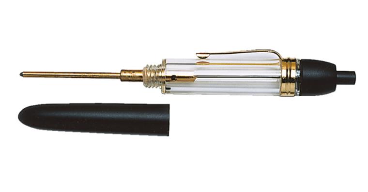 Drop oiler with clip 5 ml, length 140 mm, made of transparent Cellidor