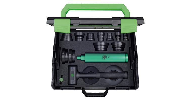 Roller bearing installation tool set 38 pieces, drill holes diameter 10-50 mm