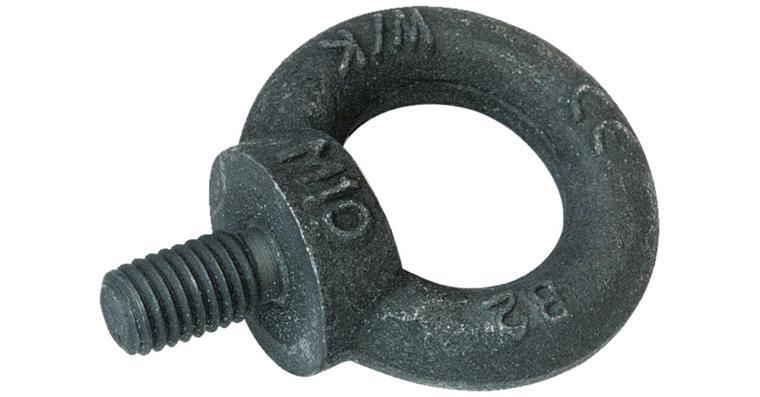 Ring bolt similar to DIN 580 C15 with collar and groove, zinc plated, M6