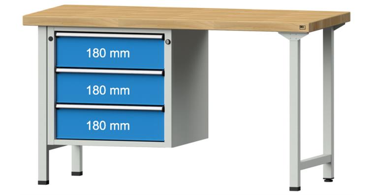 1082078150 Kombiwerkbank 1500x700x850mm Modell 706V Buche-Massiv-Platte RAL7035/5012