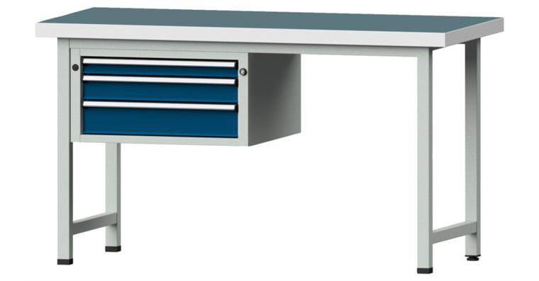 1082078401 Kombiwerkbank 1500x700x850mm Modell 502V Universal-Platte RAL7035/5010