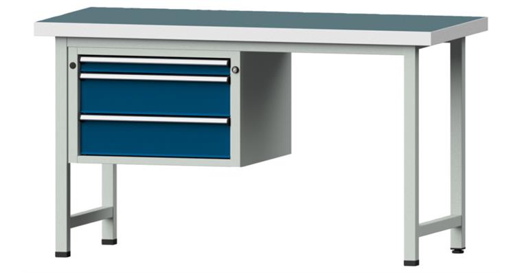 Kombiwerkbank 1500x700x850mm Modell 602V Universal-Platte RAL7035/5010