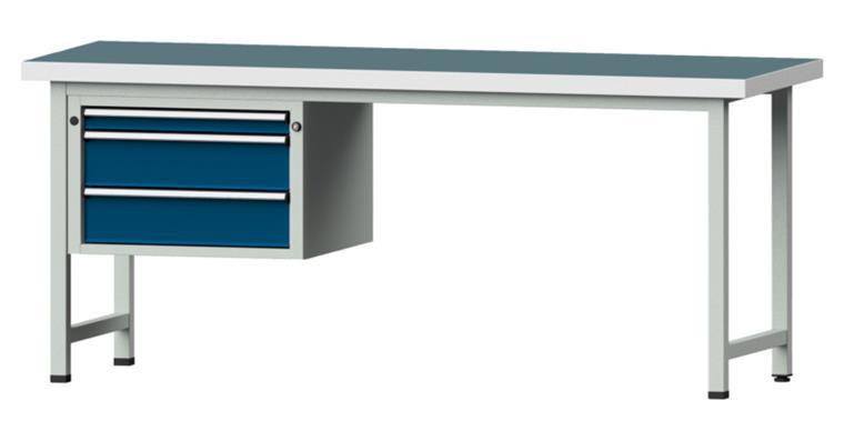 Combination workbench 2000x700x850mm model 622V universal plate RAL7035/5010