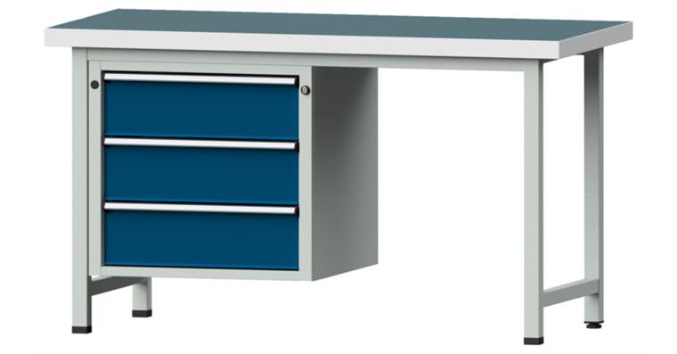 1082078451 Kombiwerkbank 1500x700x850mm Modell 706V Universal-Platte RAL7035/5010