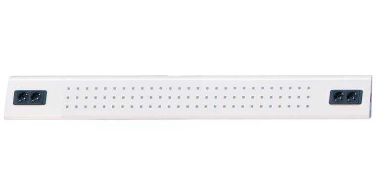 Energieleiste 1500x90x170mm RAL7035 lichtgrau 2xDoppel-Schukosteckdose 230V/50Hz