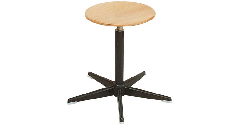 Workshop swivel stool wood seat dia. 350mm hidden spindle seat height 450-570mm