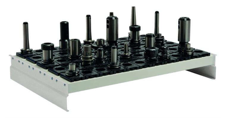 CNC tool holder frame 130x900x600 sheet steel RAL 7035 without inserts for 83972