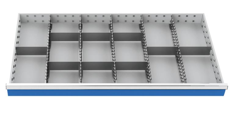 Schubladeneinteilung Metallkästen 14tlg. Blendenhöhe 150mm