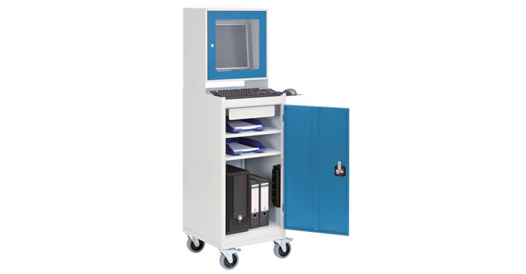 Computer trolley 500x500x1550 mm RAL 7035/5012