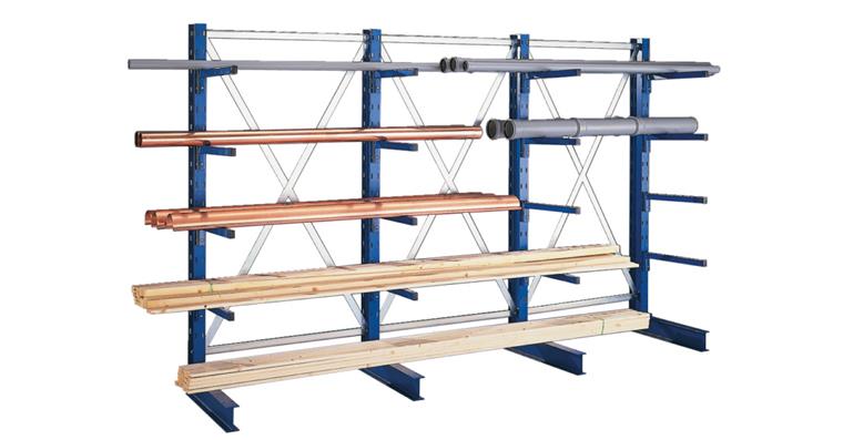 Kragarm-Grundregal einseitig IPE 140 4 Kragarme 2000x1000x500 mm Mittel