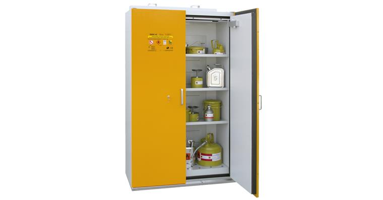 Gefahrstoffschrank 1190x598x1935 mm RAL 1007 EN 14470-1 Typ 90
