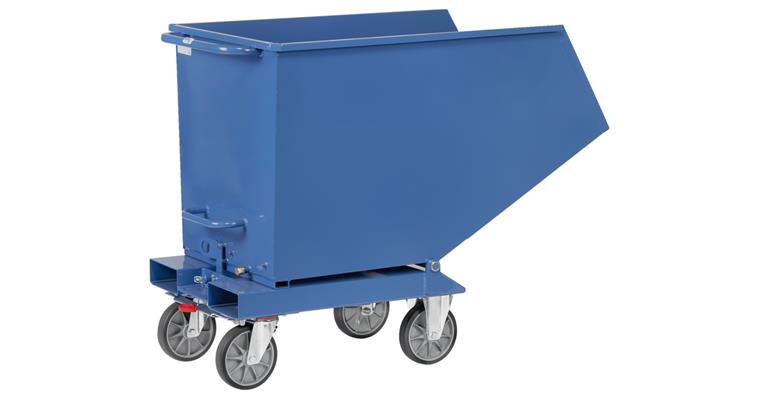 Dumper capacity 600 litres RAL 5007 load capacity 750 kg 1458x855x1099 mm