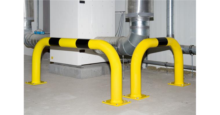 Crash protection bar for indoor use height 350 mm width 1000 mm dia. 76 mm
