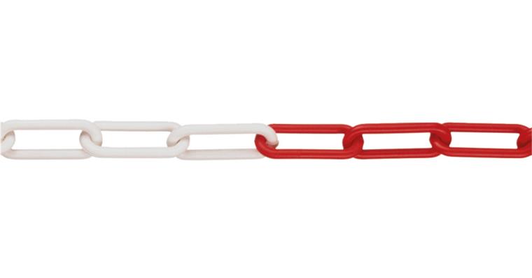 Interlock chain polyethylene rule thickness 6 mm collar length 10 m red/white