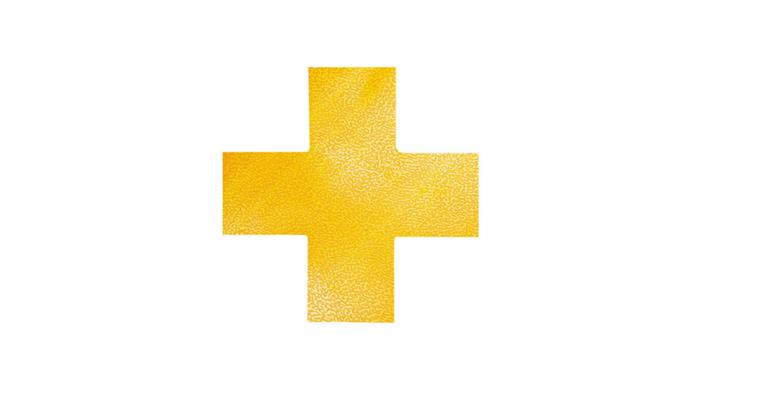 Parking place marking cross-shape yellow self-adhesive pack=10 pieces 150x150 mm