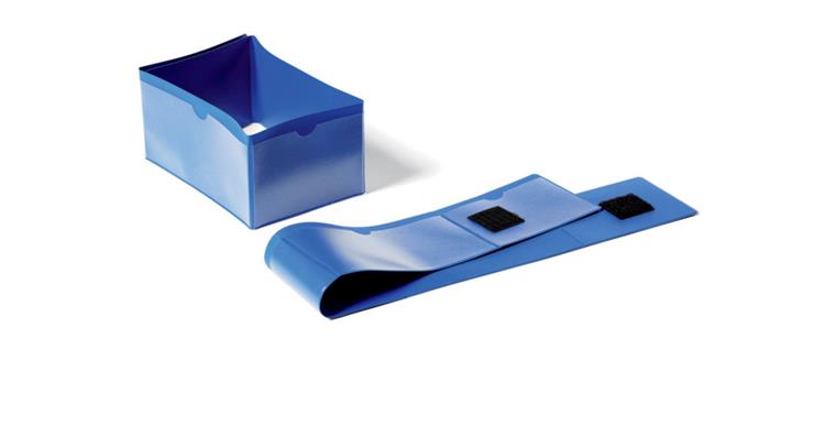 Palettenfußbanderole 50 Stück Breite 140x65 Höhe 90x65 mm blau