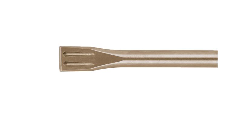 Flat chisel w. SDS-plus chuck, l. 250 mm w. 20 mm in quenched and tempered steel